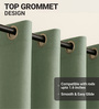 Forest Green Polycotton Blackout Solid Curtains 7 Feet Long Set of 2