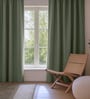Forest Green Polycotton Blackout Solid Curtains 7 Feet Long Set of 2