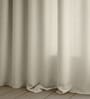 Ivory Polycotton Blackout Solid Curtains 7 Feet Long Set of 2