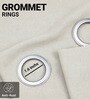 Ivory Polycotton Blackout Solid Curtains 7 Feet Long Set of 2