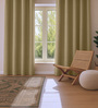 Mineral Yellow Polycotton Blackout Solid Curtains 7 Feet Long Set of 2