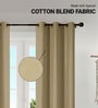Mineral Yellow Polycotton Blackout Solid Curtains 7 Feet Long Set of 2
