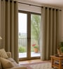 Mineral Yellow Polycotton Blackout Solid Curtains 7 Feet Long Set of 2