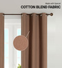 Moon Light Polycotton Blackout Solid Curtains 7 Feet Long Set of 2