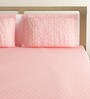 Pink Abstract 144 TC Poly Cotton Queen Sized Bed Sheets with 2 Pillow Covers