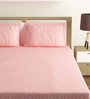 Pink Abstract 144 TC Poly Cotton Queen Sized Bed Sheets with 2 Pillow Covers