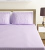 Purple Abstract 144 TC Poly Cotton Queen Sized Bed Sheets with 2 Pillow Covers