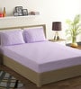 Purple Abstract 144 TC Poly Cotton Queen Sized Bed Sheets with 2 Pillow Covers
