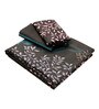 Black Floral 190 TC Poly Cotton Queen Sized Bed Sheets with 2 Pillow Covers