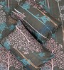 Black Floral 190 TC Poly Cotton Queen Sized Bed Sheets with 2 Pillow Covers