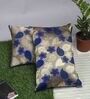 Polyester 12 x 12 Cushion cover in Blue Colour (Pack of 2)