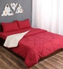 Red Solid 210 TC Cotton Blend (Set of 4) Double Bed Bedding Sets