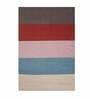 Multicolor Striped Polyester 6 ft x 9 ft Hand Woven Dhurrie