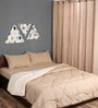 Beige Solid 210 TC Cotton Blend (Set of 6) Double Bed Bedding Sets