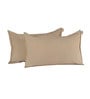 Beige Solid 210 TC Cotton Blend (Set of 6) Double Bed Bedding Sets