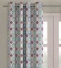 Blue Polyester Blackout 7 Feet Eyelet Curtain (1 Piece)