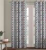 Blue Polyester Blackout 7 Feet Eyelet Curtain (1 Piece)