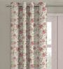 Pink Polyester Blackout 9 Feet Eyelet Curtain (1 Piece)