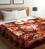 Red Polyester 600 GSM Double Bed AC Room Blanket