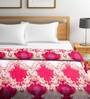 Pink Polyester 230 GSM Double Bed  AC Room Blanket