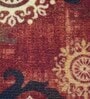 Polyester Ethnic Pattern Machine Tufted 2 X 1 Feet Carpet in Brown Color