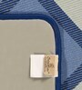 Blue Polyester Foldable Anti Skid Checkered 5 ft x 2 ft Yoga Mat