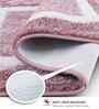 Purple Polyester Geometric 60x40 cm Bath Mat