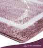 Purple Polyester Geometric 60x40 cm Bath Mat