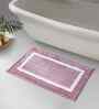 Purple Polyester Geometric 60x40 cm Bath Mat