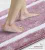 Purple Polyester Geometric 60x40 cm Bath Mat