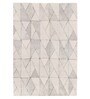 Polyester Geometric Machine Made Carpet, 5 X 7 Feet, Cream