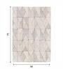 Polyester Geometric Machine Made Carpet, 5 X 7 Feet, Cream