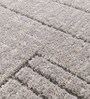 Polyester Geometric Machine Made Carpet, 5 X 7 Feet, Grey