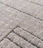 Polyester Geometric Machine Made Carpet, 5 x 7 feet, Grey