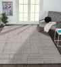 Polyester Geometric Machine Made Carpet, 5 X 7 Feet, Grey