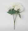 Polyester Hydrangea Artificial Flower Stem (White)