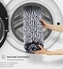 Polyester Machine Made  60 x 40 Inches Bath Mat, Black White