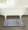 Polyester Machine Made  60 x 40 Inches Bath Mat, Black White