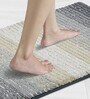 Polyester Machine Made  80 x 50 Inches Bath Mat, Grey