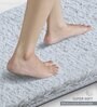 Polyester Machine Made  80 x 50 Inches Bath Mat, Grey White