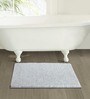 Polyester Machine Made  80 x 50 Inches Bath Mat, Grey White