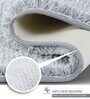 Polyester Machine Made  80 x 50 Inches Bath Mat, Grey White