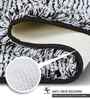 Black White Polyester Machine Made 60x40 cm Bath Mat