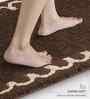 Brown Polyester Machine Made 60x40 cm Bath Mat