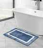 Ashley Blue Polyester Machine Made 60x40 cm Bath Mat