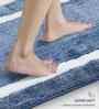 Ashley Blue Polyester Machine Made 60x40 cm Bath Mat