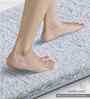 Grey Polyester Machine Made 80x50 cm Bath Mat