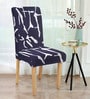 Black Printed Polyester 15 x 19 Inch Stretchable Chair Cover