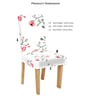 White Florals Polyester 15x19 Inches Stretchable Chair Cover