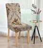 Brown Traditional Polyester 15x19 Inches Stretchable Chair Cover
